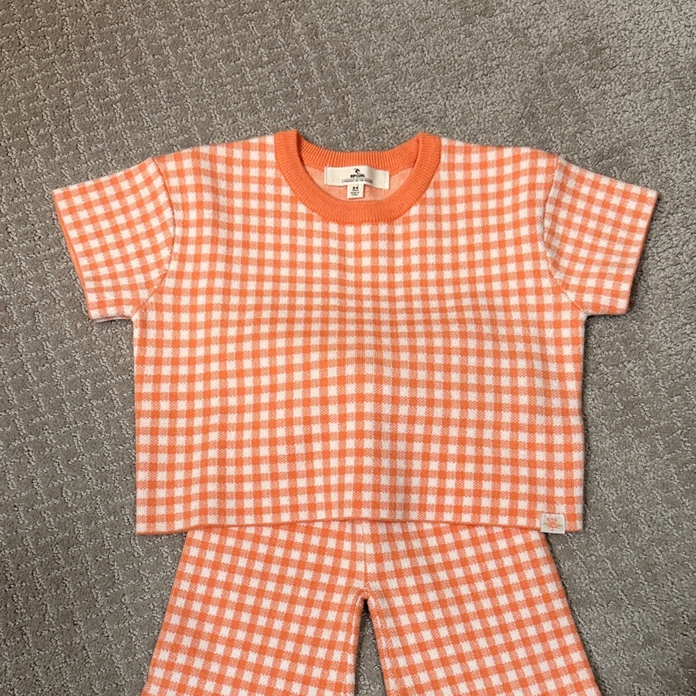 Rip Curl Orange Gingham Kids Set - Picture 2 of 4